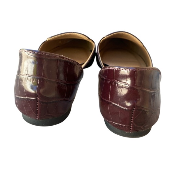 Esprit Women's Peace Croc Embossed D'Orsay Flat Bordeaux Size: 6 M color maroon - Picture 5 of 8